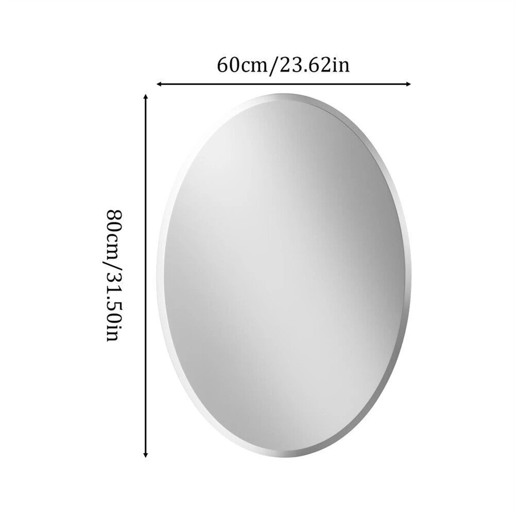 Elliptical Wall Mirror – Silver Beveled Edge