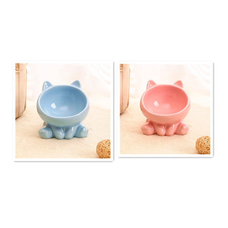 Set of 2 Ceramic Dog & Cat Bowl