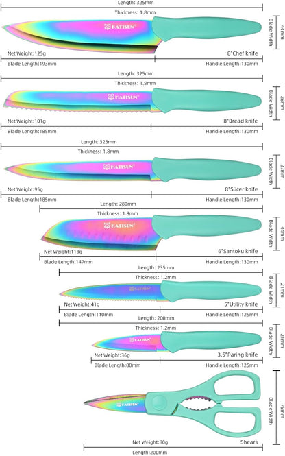 13-Piece Non-Stick Knife Set
