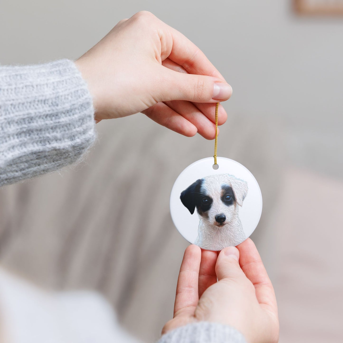 Custom Pet Photo Ornament | Double-Sided Personalized