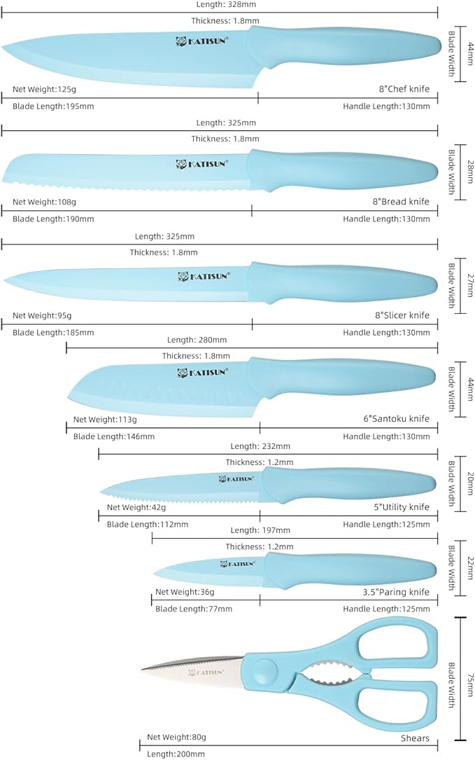 13-Piece Non-Stick Knife Set