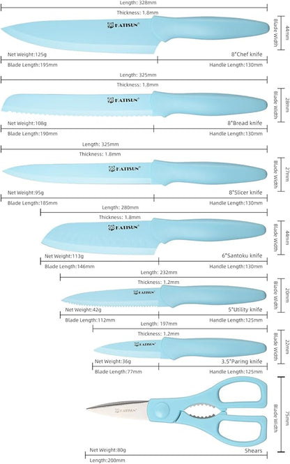 13-Piece Non-Stick Knife Set