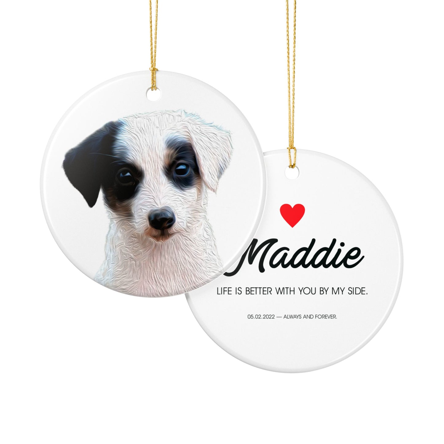 Custom Pet Photo Ornament | Double-Sided Personalized