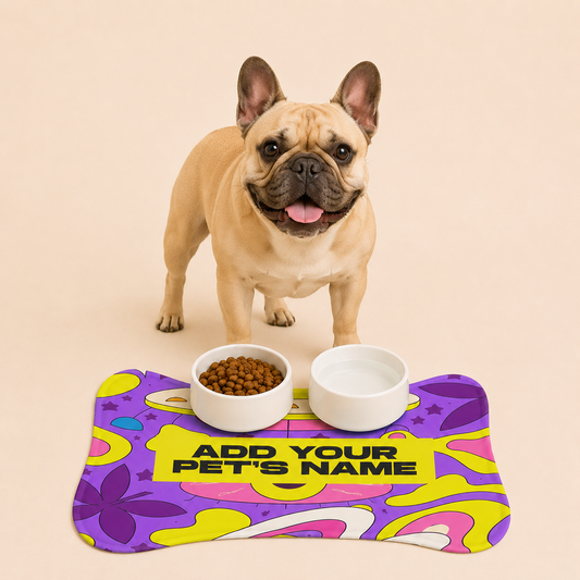 Bone Shape Personalized Feeding Mat (19"x14")