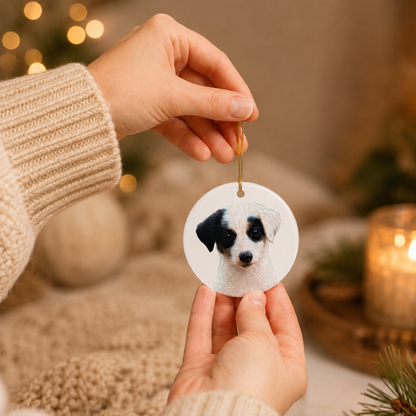 Custom Pet Photo Ornament | Double-Sided Personalized