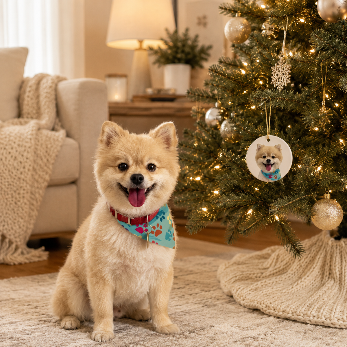 Custom Pet Photo Ornament | Double-Sided Personalized