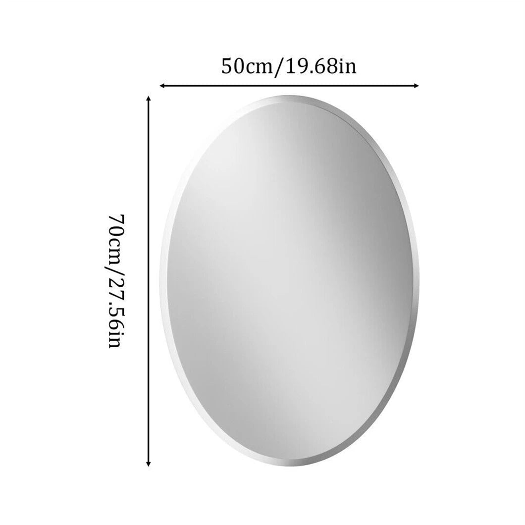 Elliptical Wall Mirror – Silver Beveled Edge