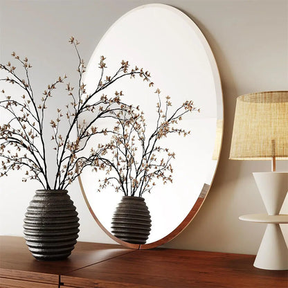 Elliptical Wall Mirror – Silver Beveled Edge