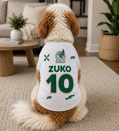 Zuko's Personalized Mexico World Cup Dog Jersey