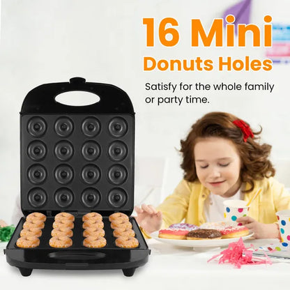 Mini Donut Maker – 16-Hole Non-Stick Machine