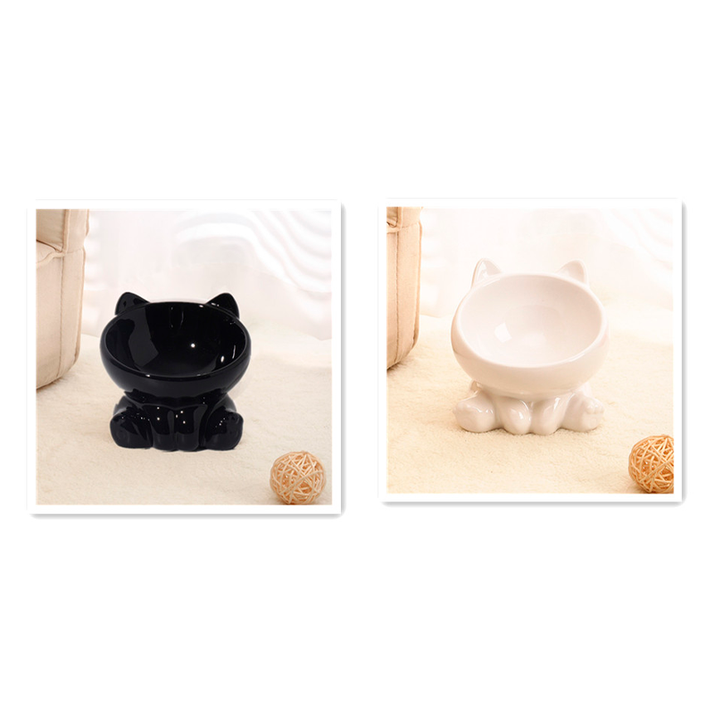 Set of 2 Ceramic Dog & Cat Bowl
