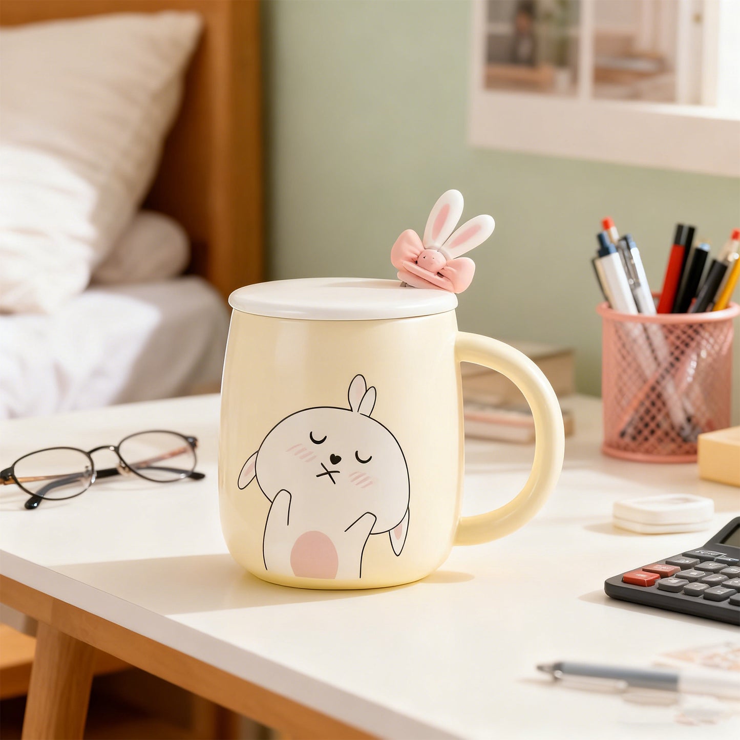Rabbit Bow Ceramic Mug