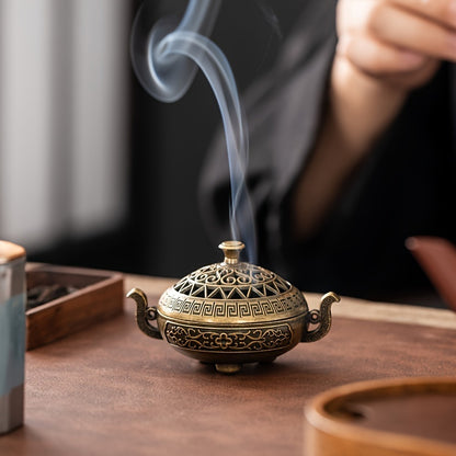 Brass Incense Burner – Metal Holder for Meditation
