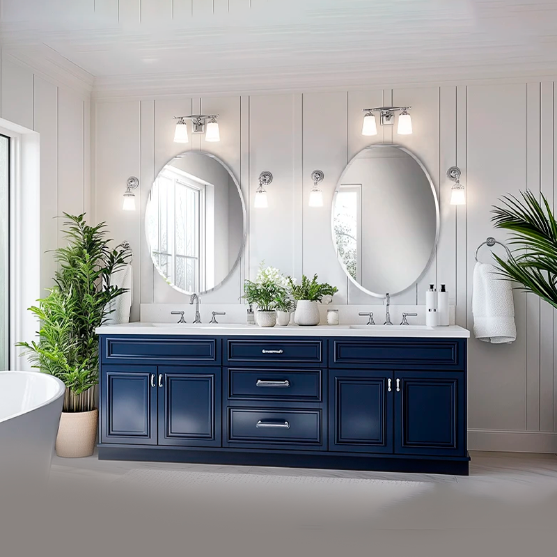 Elliptical Wall Mirror – Silver Beveled Edge