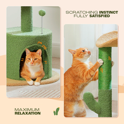 Cat Tree with Sisal Scratching Post & Plush Toys