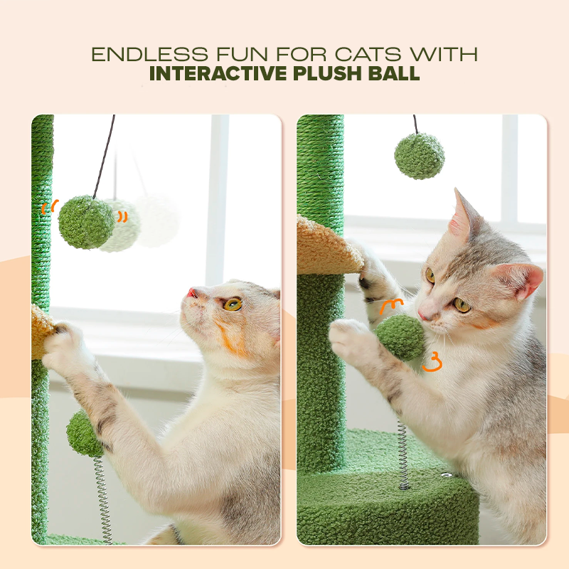 Cat Tree with Sisal Scratching Post & Plush Toys